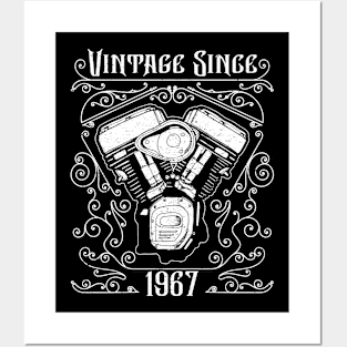 Vintage Since 1967 Motorcycle Biker Birthday Posters and Art